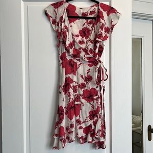 Free people floral wrap dress